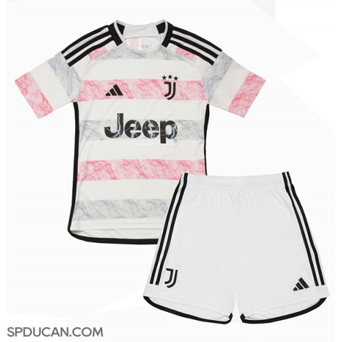 Dječji Nogometni Dres Juventus Gostujuci 2023-24 Kratak Rukav (+ Kratke hlače)